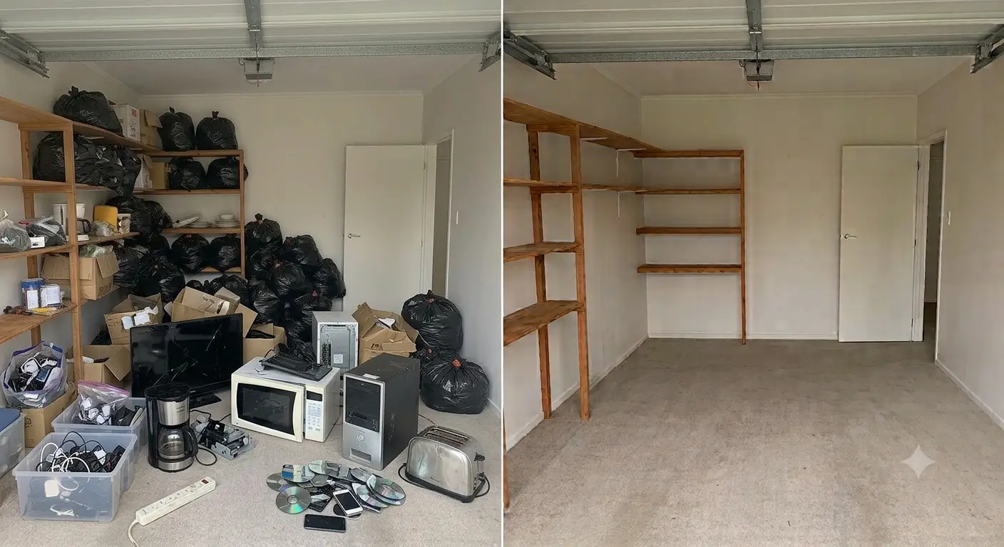 Garage Clear Out before and after