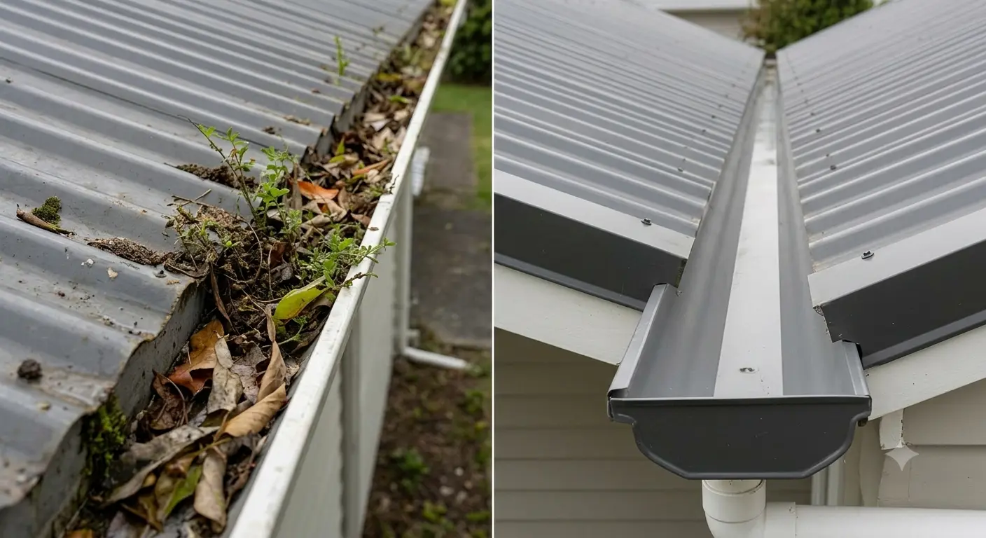 Gutter Clean before and after